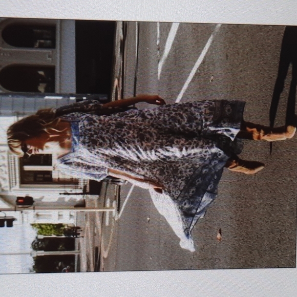 Spell and the Gypsy extra small Folk Song Square Neck Gown in Sky - Picture 1 of 15